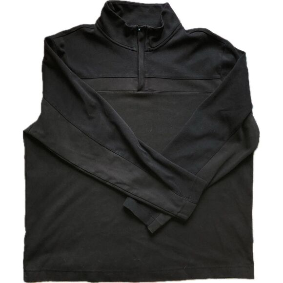 Perry Ellis XL Black Quarter Zip Pullover, Minimalist Preppy Knit size XL - Picture 2 of 6
